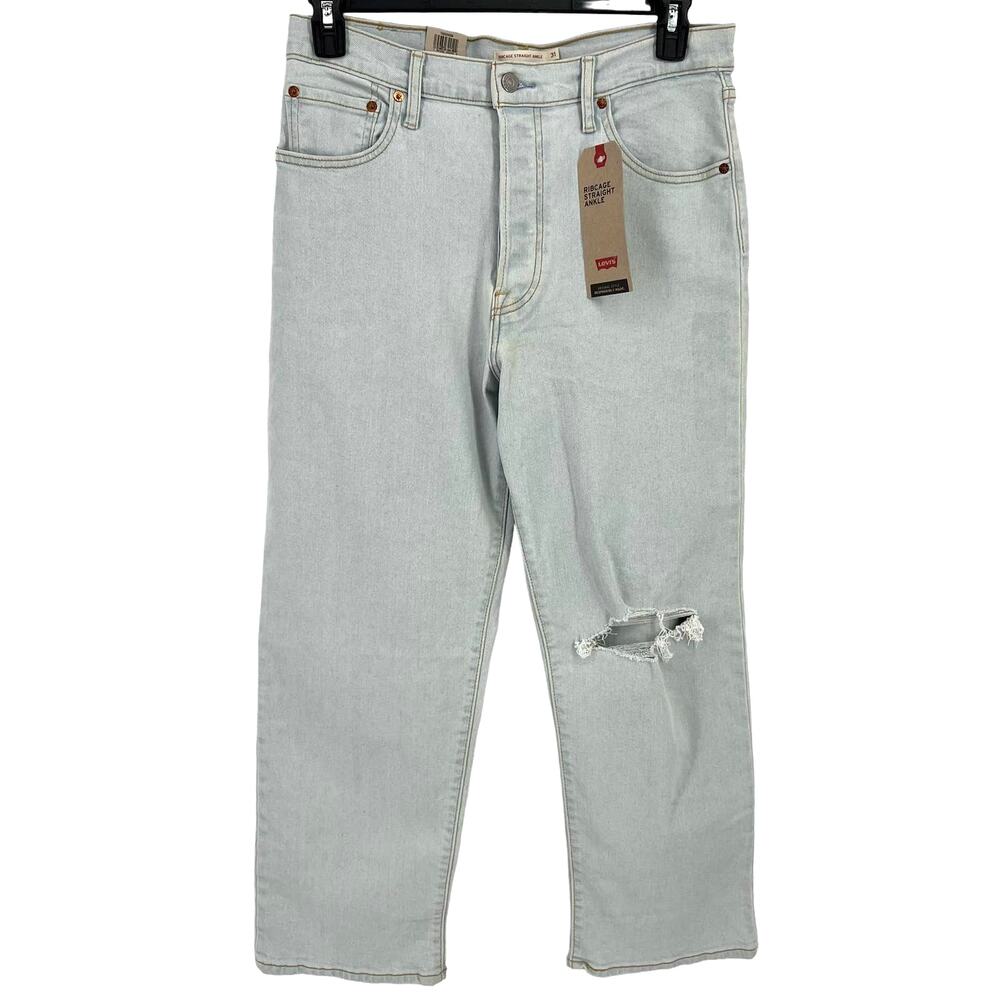 Levi's Ribcage Straight Ankle Jeans Womens Size 12 31 X 27 Light Wash Denim